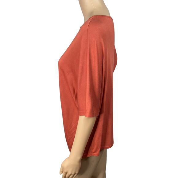 Athleta Dolman Tee Oversized Burnt Orange Draped T-Shirt Top SZ XS - Picture 7 of 12